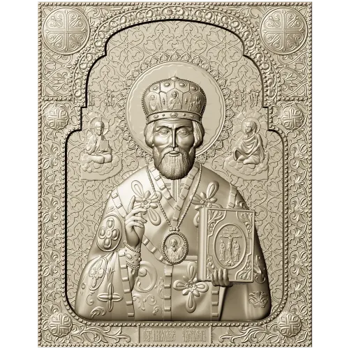 Saint Nicholas the Wonderworker - High-Relief Icon STL for CNC