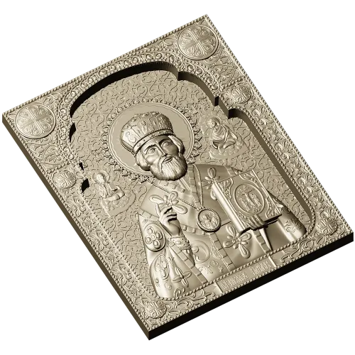 Saint Nicholas the Wonderworker - High-Relief Icon STL for CNC