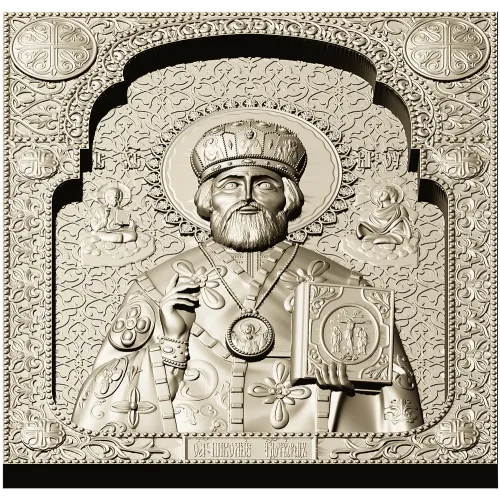 Saint Nicholas the Wonderworker - High-Relief Icon STL for CNC