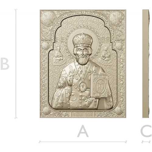 Saint Nicholas the Wonderworker - High-Relief Icon STL for CNC