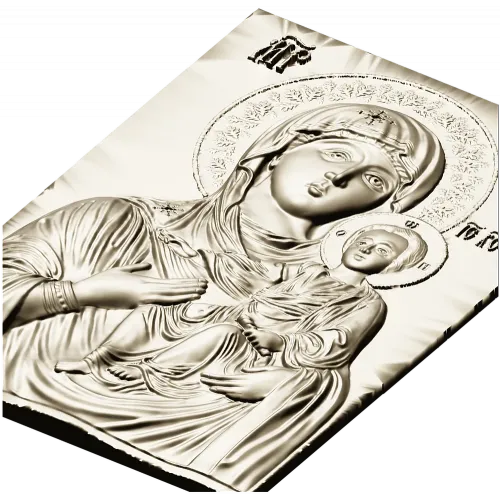 Hodegetria of Athos - Bas-Relief Icon STL for CNC