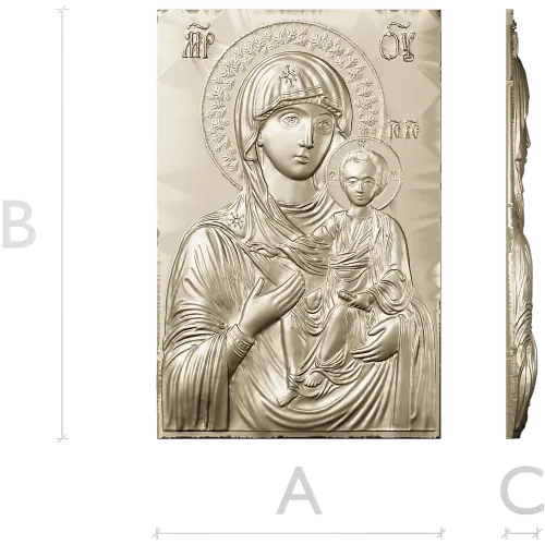 Hodegetria of Athos - Bas-Relief Icon STL for CNC