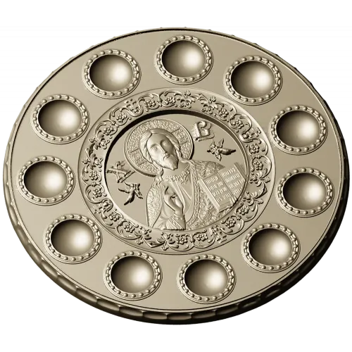 Paschal Tray 3D Model (STL) - Christ Pantocrator Medallion