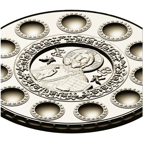 Paschal Tray 3D Model (STL) - Christ Pantocrator Medallion