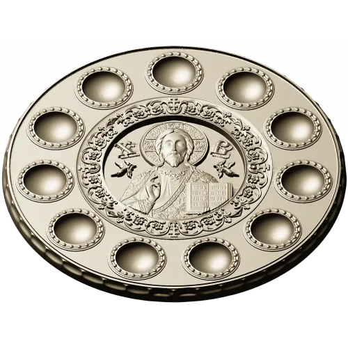 Paschal Tray 3D Model (STL) - Christ Pantocrator Medallion