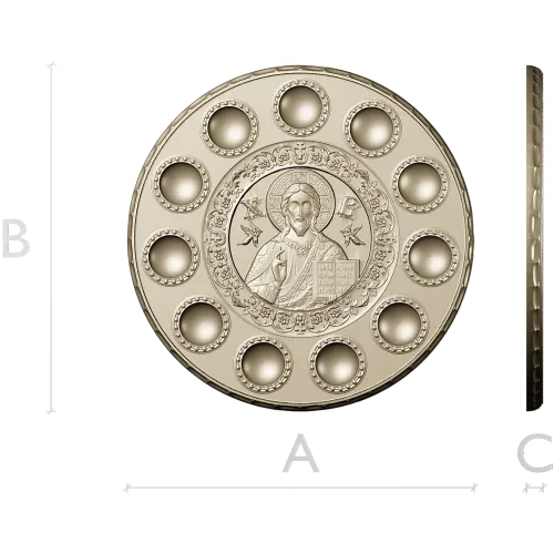 Paschal Tray 3D Model (STL) - Christ Pantocrator Medallion