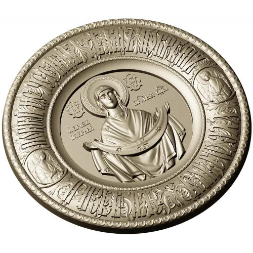 Pokrov - Protection of the Mother of God Medallion STL 3D Model for CNC