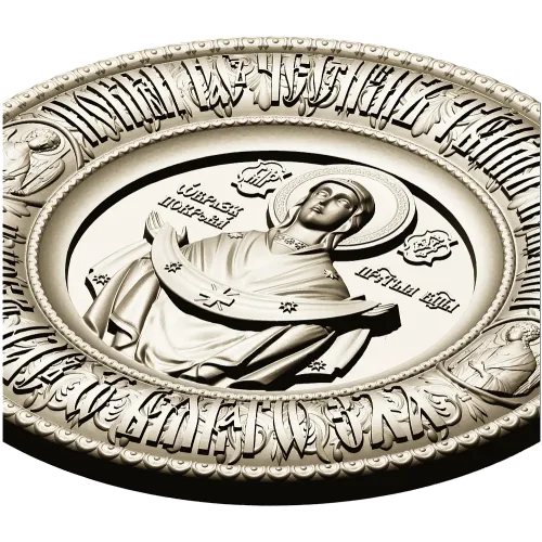 Pokrov - Protection of the Mother of God Medallion STL 3D Model for CNC
