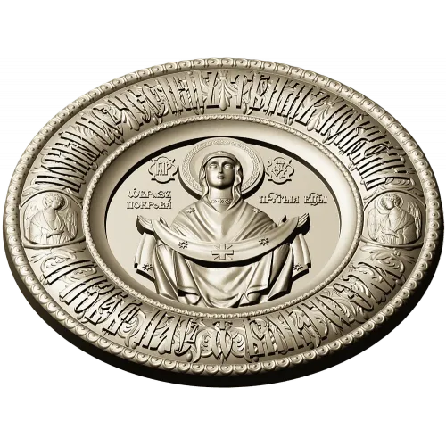 Pokrov - Protection of the Mother of God Medallion STL 3D Model for CNC