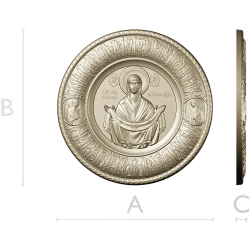 Pokrov - Protection of the Mother of God Medallion STL 3D Model for CNC