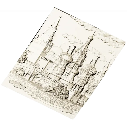 Pokrovsky Cathedral bas-relief STL model for CNC milling