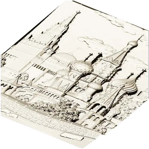 Pokrovsky Cathedral bas-relief STL model for CNC milling