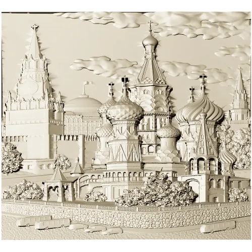 Pokrovsky Cathedral bas-relief STL model for CNC milling