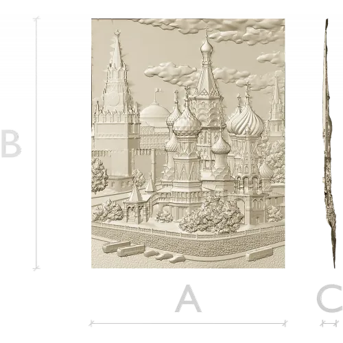 Pokrovsky Cathedral bas-relief STL model for CNC milling