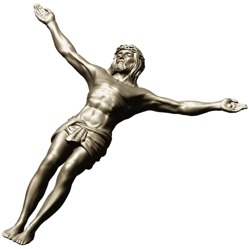 High-relief Crucifix 3D STL model for CNC carving