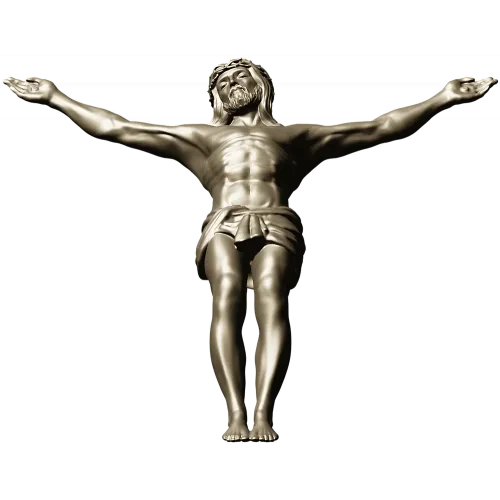 High-relief Crucifix 3D STL model for CNC carving