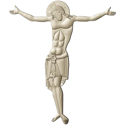 High-relief Crucifix 3D STL for CNC milling