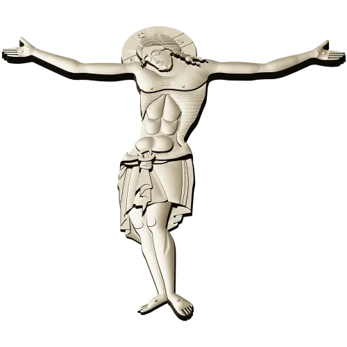 High-relief Crucifix 3D STL for CNC milling