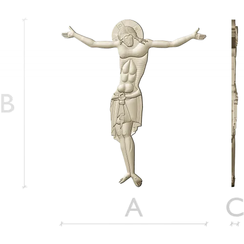 High-relief Crucifix 3D STL for CNC milling