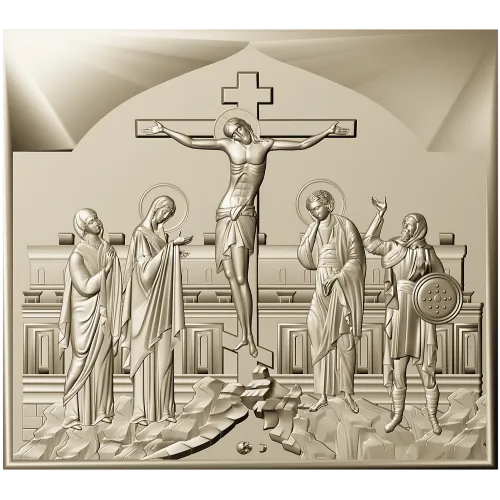 High-relief Crucifixion STL Panel for CNC