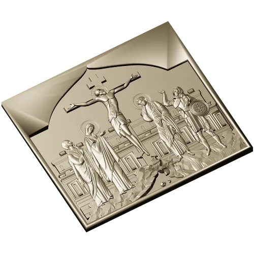 High-relief Crucifixion STL Panel for CNC