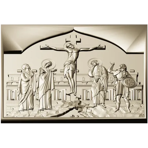 High-relief Crucifixion STL Panel for CNC