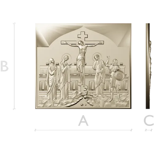 High-relief Crucifixion STL Panel for CNC