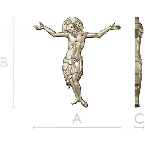 Crucified Christ high-relief STL for CNC