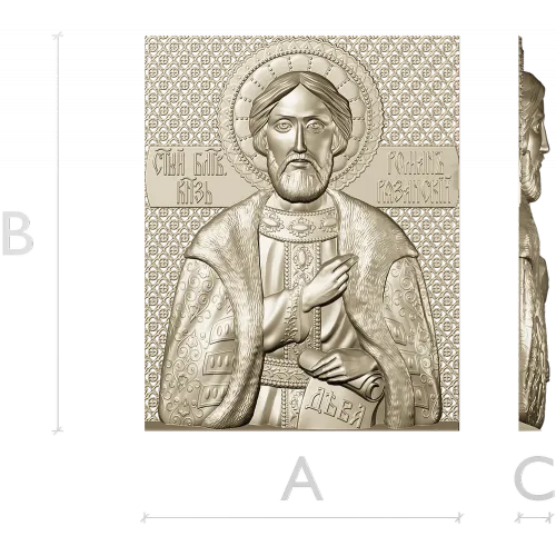 Saint Roman of Ryazan - STL Relief for CNC