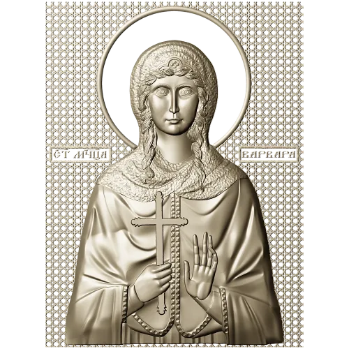 Saint Barbara - high-relief STL icon for CNC milling