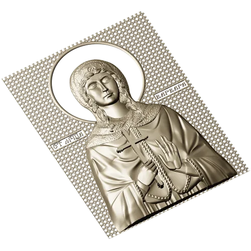 Saint Barbara - high-relief STL icon for CNC milling