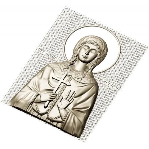 Saint Barbara - high-relief STL icon for CNC milling