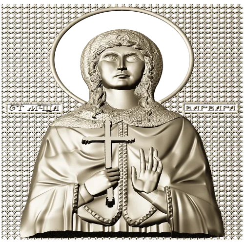 Saint Barbara - high-relief STL icon for CNC milling
