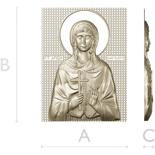 Saint Barbara - high-relief STL icon for CNC milling