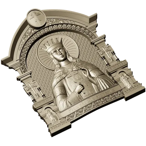 Saint Catherine Icon 3D STL for CNC