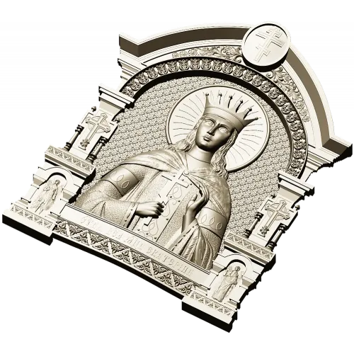 Saint Catherine Icon 3D STL for CNC