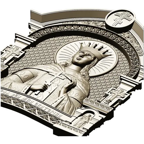 Saint Catherine Icon 3D STL for CNC