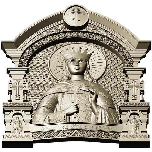 Saint Catherine Icon 3D STL for CNC