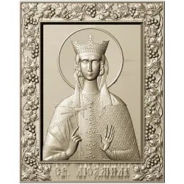 Святая Людмила в резной раме