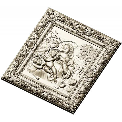 Holy Madonna - detailed STL 3D model for CNC relief carving