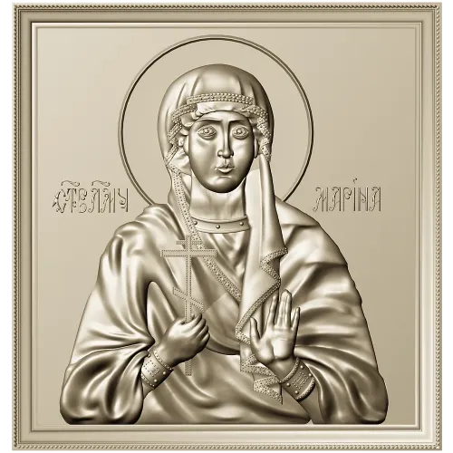Saint Marina - high-relief icon STL for CNC