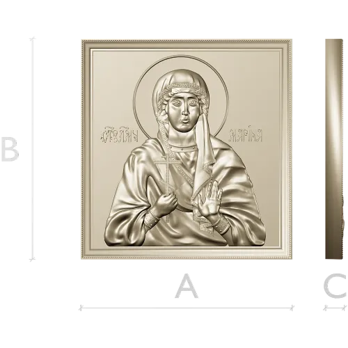 Saint Marina - high-relief icon STL for CNC