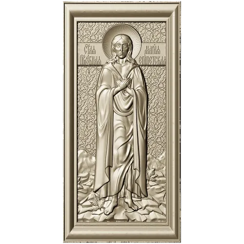 Saint Mary of Egypt icon relief STL