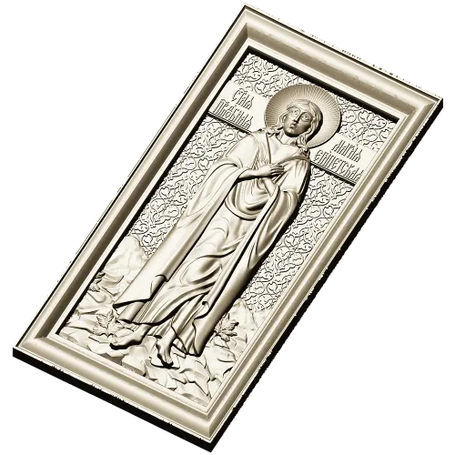 Saint Mary of Egypt icon relief STL