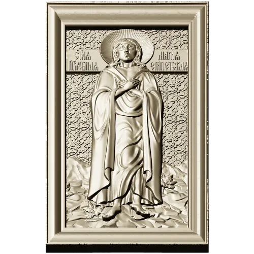 Saint Mary of Egypt icon relief STL