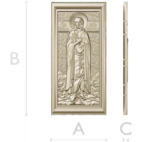 Saint Mary of Egypt icon relief STL