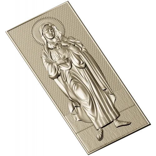 Saint Mary (Immaculate Heart) STL bas-relief for CNC