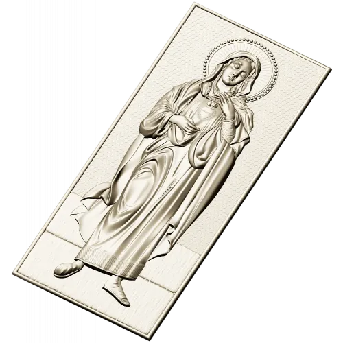 Saint Mary (Immaculate Heart) STL bas-relief for CNC