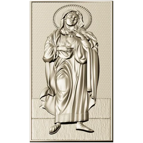 Saint Mary (Immaculate Heart) STL bas-relief for CNC