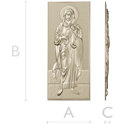 Saint Mary (Immaculate Heart) STL bas-relief for CNC